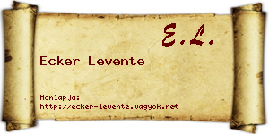 Ecker Levente névjegykártya